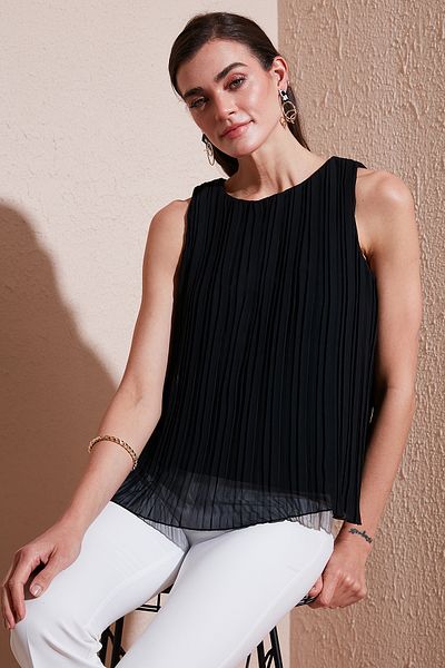 Lela Φόδρα με χοντρό λουράκι Standard Fit Crew λαιμόκοψη Μπλούζα σιφόν ΜΠΛΟΥΖΑ 611FB220