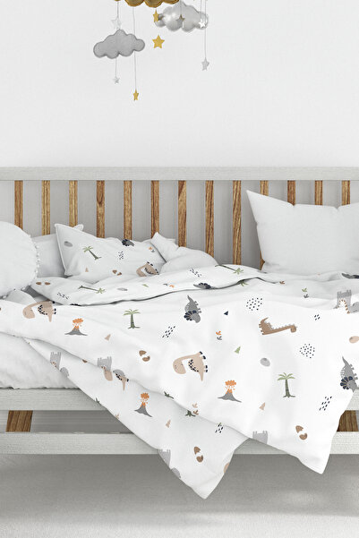 Wheeppo طقم غطاء لحاف Ranforce مصنوع من القطن بنسبة 100% بدون ملاءات ديناصور