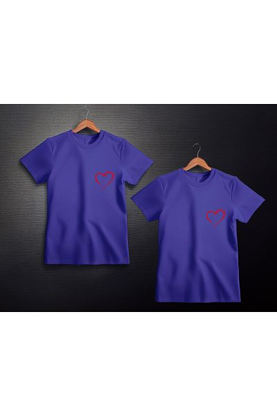 Ozzy Unisex Βαλεντίνο 2 σετ με 2 ψηφιακά εμπριμέ μπλουζάκια για ζευγάρια
