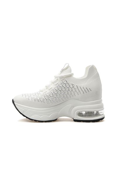 Guja Stone Detailed Hidden Padded Women's Sneakers - Casual Shoes 25Y300-22 Z White
