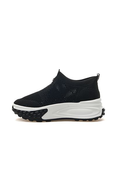 Guja Stone Detailed Black Sneakers - Casual Women's Shoes, 25Y305-4 Z