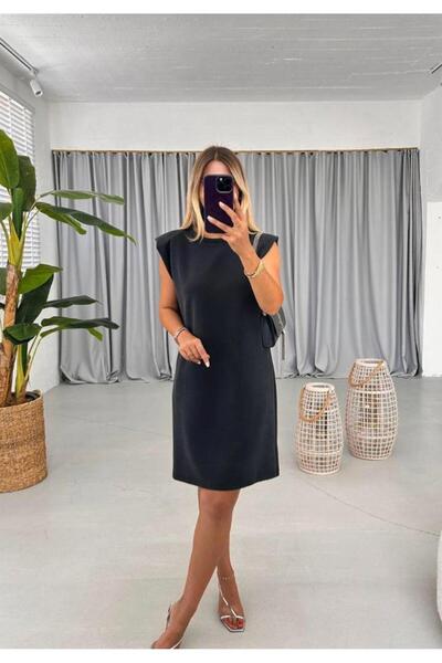 gül sezgin butik ROCHIE DE FEMEI DE CULOARE NEGRA DIN BUMBAC PIELE