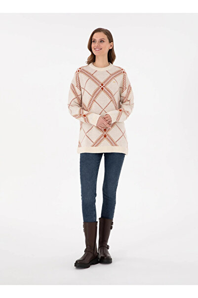 U.S. Polo Assn. Πόλο Ασν. Γυναικείο ποδηλατικό πουλόβερ Comfort Fit Cream Melange GRAP DMLS