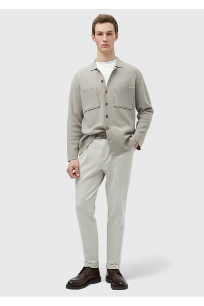 Ramsey Jacquard-Cardigan aus Wollmischung mit Rollkragen
