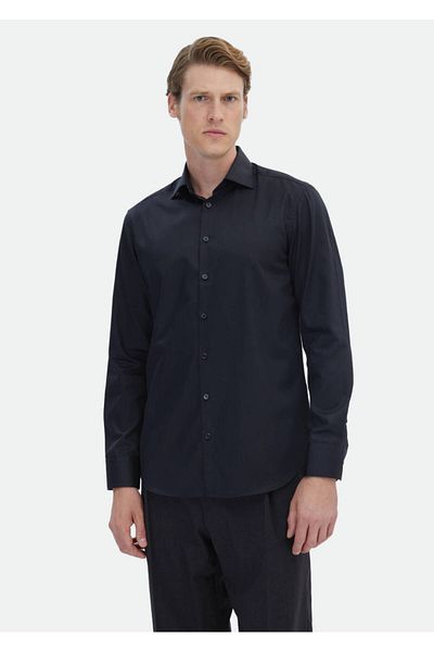 Ramsey Einfarbiges, klassisch gewebtes Hemd aus 100 % Baumwolle im Regular Fit