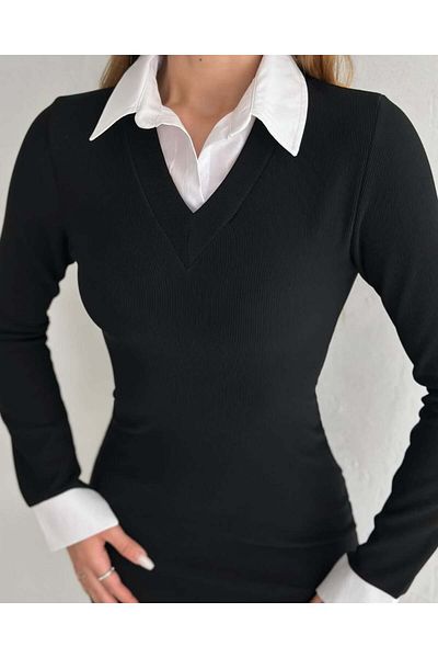 asur boutique Rochie mini din țesătură otomană cu guler cămașă Assyrian Boutique (cumpărați o mărime mai mare)