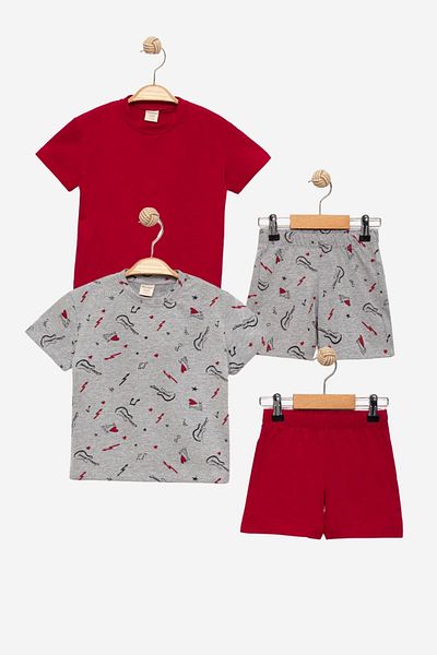 Divonette Unisex Lycra Patterned Bottom-Top Set - Children's Clothing