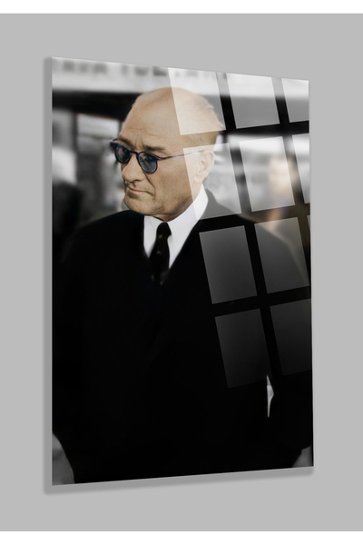 TAULART ULTRA YÜKSEK ÇÖZÜNÜRLÜKLÜ HAVALI ATATÜRK TABLOSU 4MM KIRILMAZ CAM TAB...