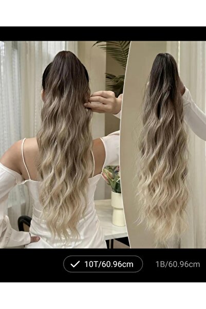 Handmade Kıvırcık Dalgalı Düz klipsli At kuyruğu uzatma saç
