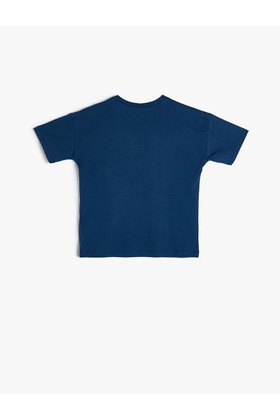 Koton T-Shirt Seagull Printed Short Sleeve Crew Neck Cotton