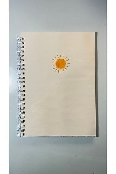 Handeto Kraft A5 Sun Themed 90Gr Spiral Unlined Notebook - Quote and Notepad