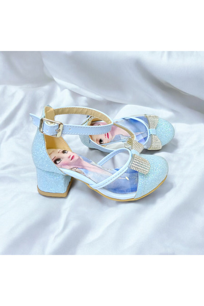 PATİK BEBE Girl's Blue Transparent Heeled Evening Shoes