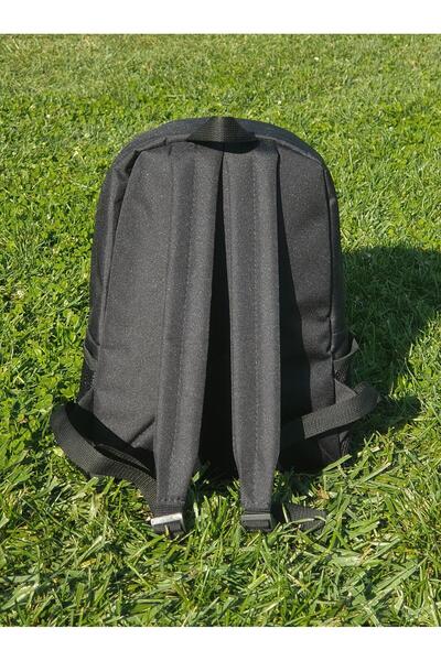 BYBAG Унісекс чорний рюкзак - пляжний літній відпочинок з принтом пляжу