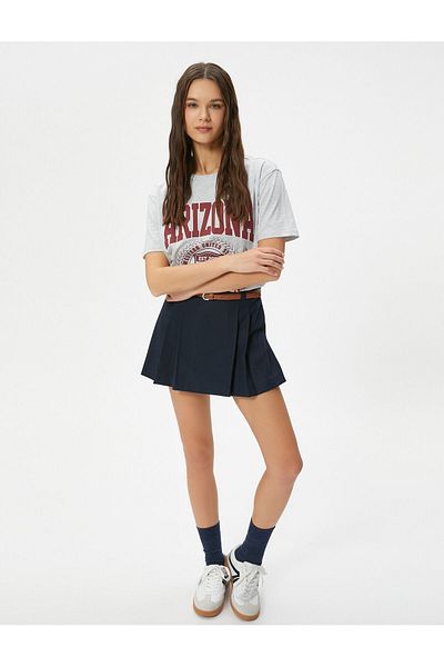 Koton College T-Shirt Printed Short Sleeve Crew Neck Cotton