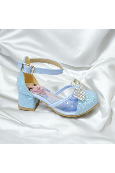 PATİK BEBE Girl's Blue Transparent Heeled Evening Shoes