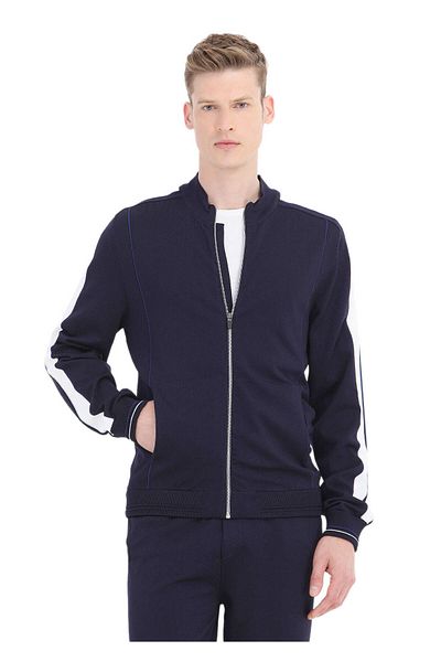 Ramsey Jacquard-Cardigan mit Rollkragen