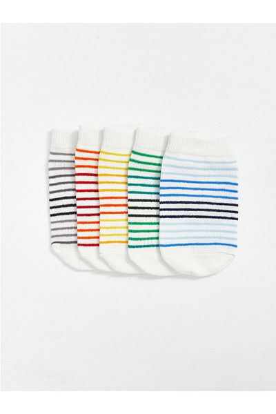 LC Waikiki New Season Striped Baby Boy Booties Socks 5 Pack - S53679Z1