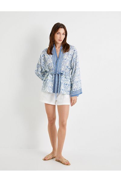 Koton Cotton Patterned Loose Fit Kimono