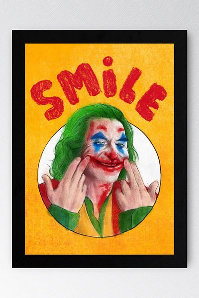 Saturn Joker Smile Pictură înrămată - Pictură poster de film