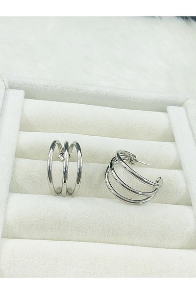 DS DİAMONDSHOP Hoop Model Steel Earrings - Byçkp- 202502845