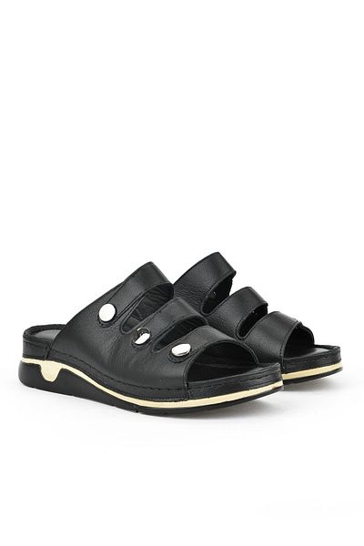 Ziya Papuci de damă din piele naturală - negru 1511008 Z15