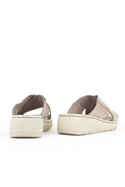 Ziya Γυναικείες παντόφλες Stone Color Γνήσιο Δέρμα - 1511048Z15