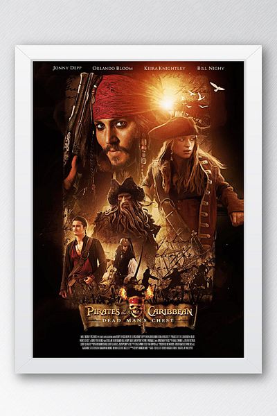 Saturn Pictură înrămată Pirații din Caraibe - Pictură poster de film Cufărul Omului Mărturisit