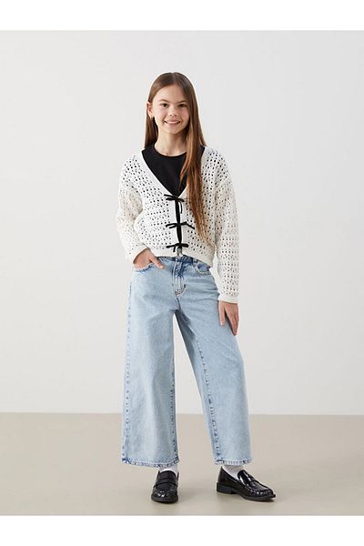 LC Waikiki New Season Adjustable Waist Elastic Girl's Jean Trousers - S50467Z4