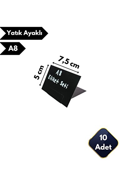 Global Türk Erasable Black Label Set A8 Standing Backward Decorative Label Na...