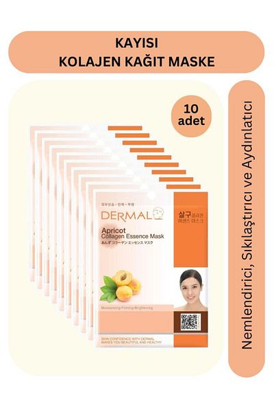 Dermal 10 Pieces of Collagen Extract Moisturizing and Firming Skin Care Mask - for All Skin Types