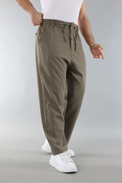 Artı1 New Season Elastic Waist and Lace-Up Quality Relaxed Fit Classic Wide Leg Baggy Pants