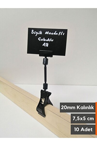 Şeffaf Etiket Crni brisivi A8 držač za etikete - debljina 20 mm, 10 komada sa...