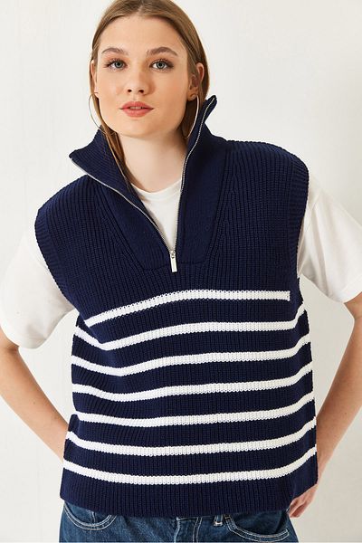 Bianco Lucci Women's Zippered Thessaloniki Knit Sweater 20247578