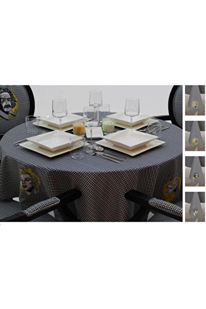 Adawall Famous Faces Round Tablecloth (Fine Linen International Wash and Fade Certificate)