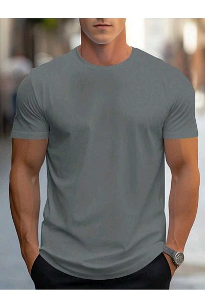 FAVORİST Basic Plain Model Men's Summer Cotton T-Shirt