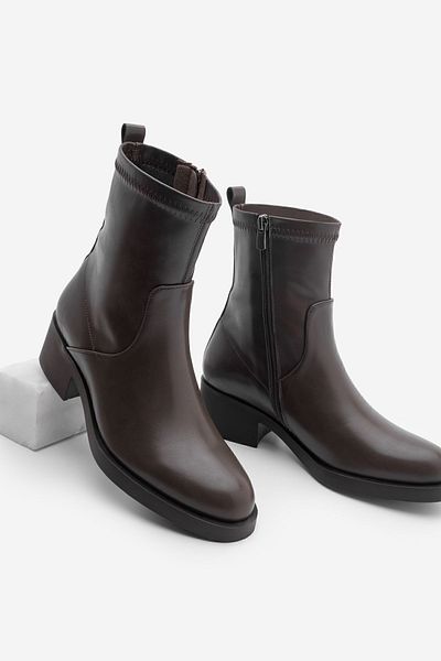 Marjin Befor Brown Women's Daily Zippered Boots