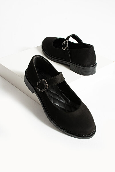 HVZ Exclusive Чорні замшеві жіночі повсякденні зручні ергономічні туфлі Мері Джейн