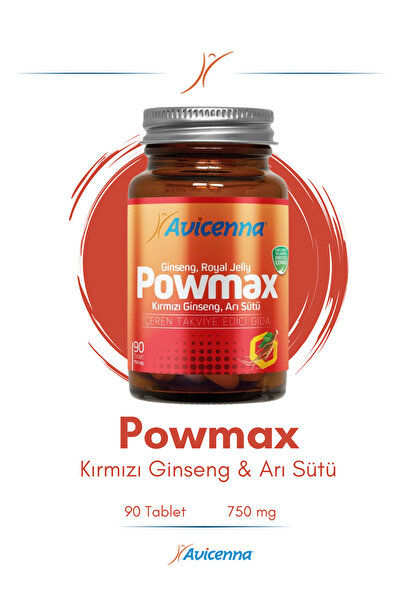 Avicenna Powmax Ginseng & Arı Sütü 90 Tablet 750 Mg - Polen, Propolis, Keçiboynuzu, Ginseng Ekstresi,
