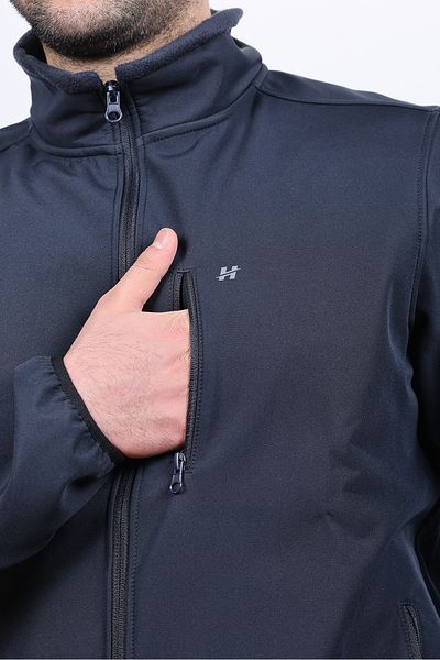 Huğlu Navy Blue Softshell Dikyaka Coat