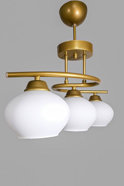 Fer Avize Fuji Modern Decorative Antique Colored Glass 3-Piece Chandelier Living Room - Kitchen - Bedroom