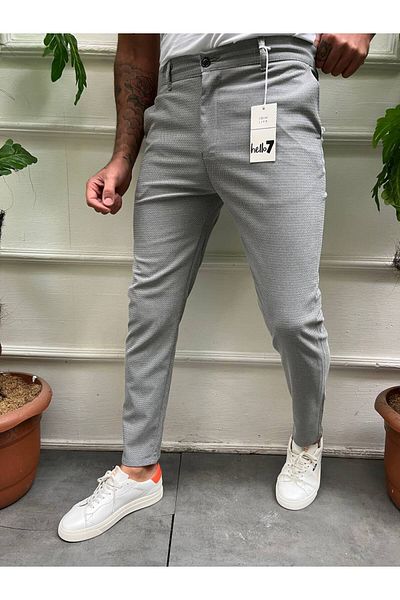 hello7 Men's black W Pattern pants