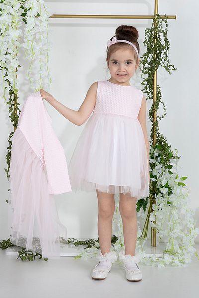 MİNİMONY Star Pattern Bolero Hair Band Eid Νυφικό Βραδινό Φόρεμα Σετ 3 Ροζ 2008