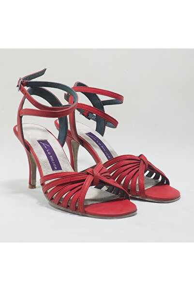 Lo Mejor Shoes AMADA Özel Tasarım Kadın TANGO DANS AYAKKABISI - Renk Nubuk Kırmızı