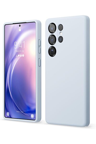 Elago جراب سيليكون سائل لهاتف Samsung Galaxy S25 ULTRA ببطانة ناعمة من الألياف الدقيقة - أزرق فاتح