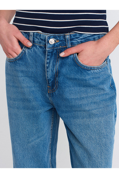 Dilvin 71768 Baloon Denim Trousers - Self Tinted