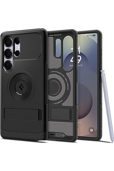 Spigen Slim Armor MagFit for Samsung Galaxy S25 ULTRA case with Kickstand - Black