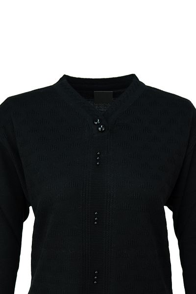 Oppland Tricotaj de iarnă din bumbac pentru femei, țesut, pulover pentru mamă, cu mărgele, cu motiv piramidal, guler de pere, confortabil