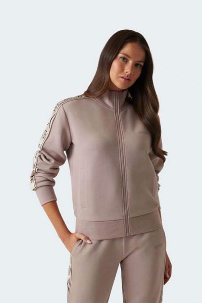Guess Γυναικεία φούτερ Britney Full Zip Γυναικεία φούτερ καφέ V2yq16kb3p2-g1l9