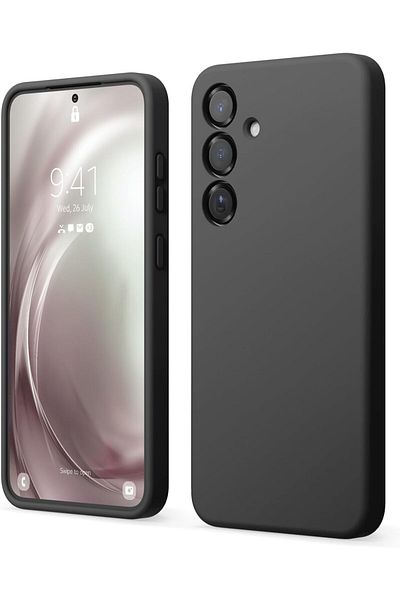 Elago جراب سيليكون سائل لهاتف Samsung Galaxy S25 PLUS ببطانة ناعمة من الألياف الدقيقة - أسود