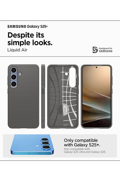 Spigen Liquid Air designed for Samsung Galaxy S25 PLUS case - Marble Gray
